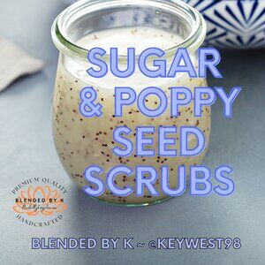 Sugar & Poppy Seed Scrubs by Blended by K ~ 8 oz